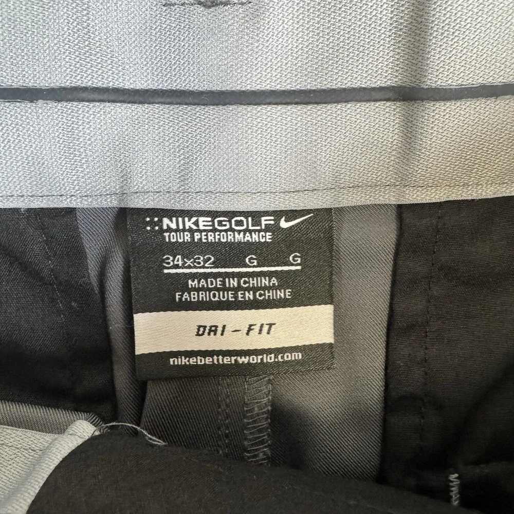 Nike Golf Pants Mens 34x32 Gray Tour Performance‎ Dri Fit Straight Leg Stretch